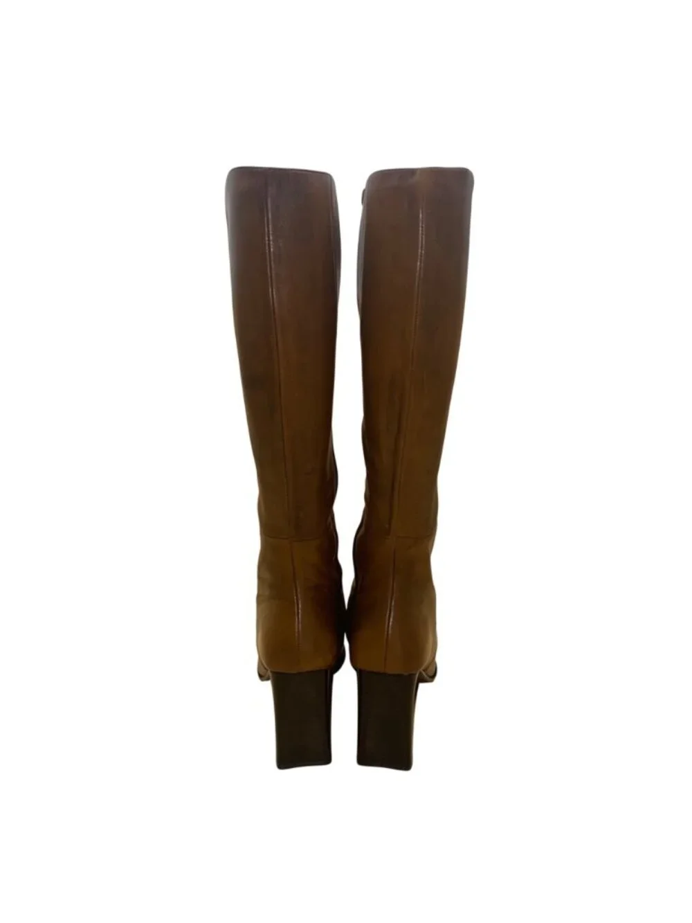 Nine West Women’s Brown Leather Square Toe Knee-High D-Quivera  Boots Size 6.5M